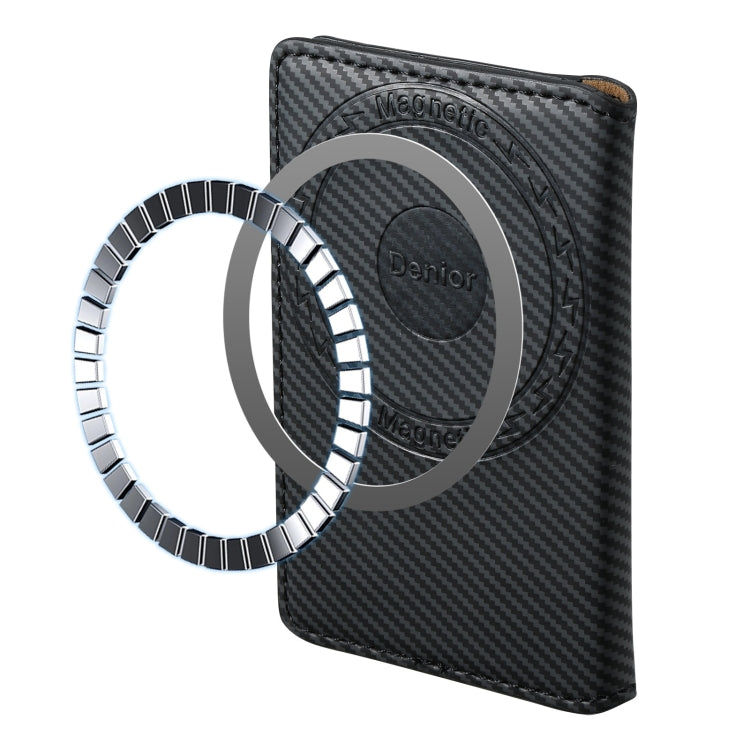 Denior V13 Magsafe Wallet Carbon Fiber Texture Leather Magnetic Card Holder Bag(Black) - Others Accessories by Denior | Online Shopping South Africa | PMC Jewellery | Buy Now Pay Later Mobicred