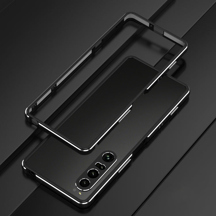 For Sony Xperia 1 VI Aurora Series Lens Protector + Metal Frame Protective Phone Case(Black Silver) - Google Cases by PMC TechLife | Online Shopping South Africa | PMC TechLife | Buy Now Pay Later Mobicred