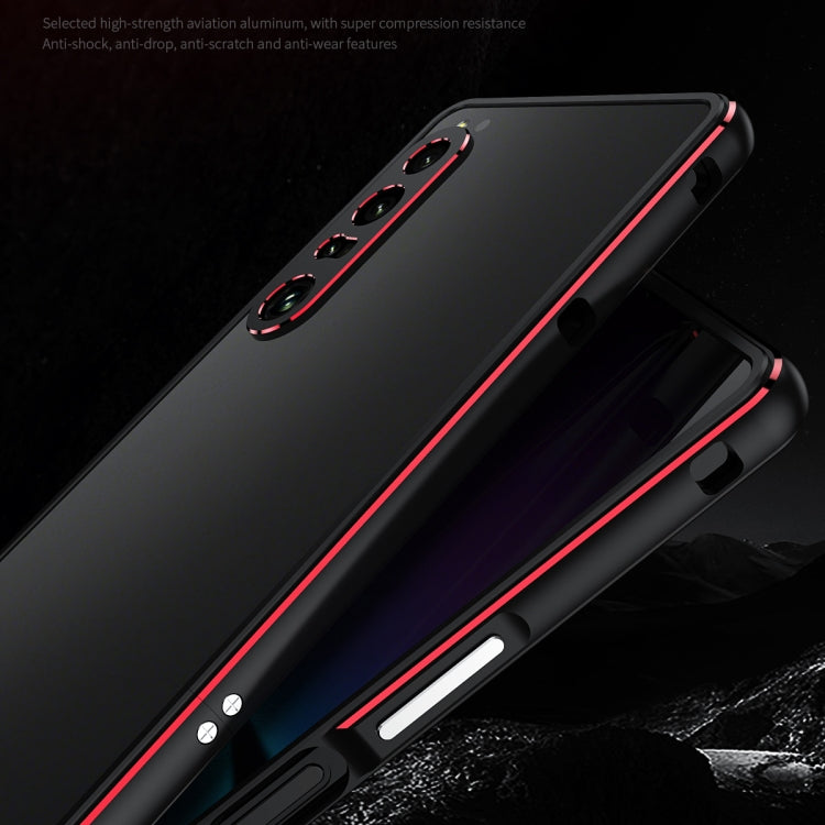 For Sony Xperia 1 VI Aurora Series Lens Protector + Metal Frame Protective Phone Case(Black Silver) - Google Cases by PMC TechLife | Online Shopping South Africa | PMC TechLife | Buy Now Pay Later Mobicred