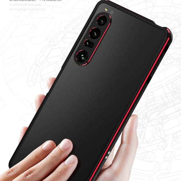 For Sony Xperia 1 VI Aurora Series Lens Protector + Metal Frame Protective Phone Case(Black Silver) - Google Cases by PMC TechLife | Online Shopping South Africa | PMC TechLife | Buy Now Pay Later Mobicred