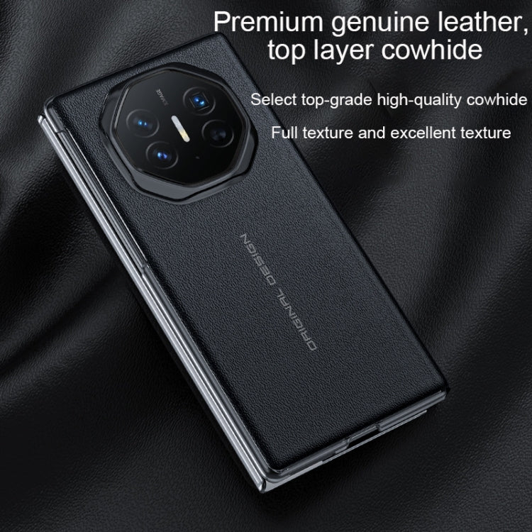 For Huawei Mate XT Ultimate Smart Side View Window Genuine Leather Phone Case(Black) - Huawei Cases by PMC TechLife | Online Shopping South Africa | PMC TechLife | Buy Now Pay Later Mobicred