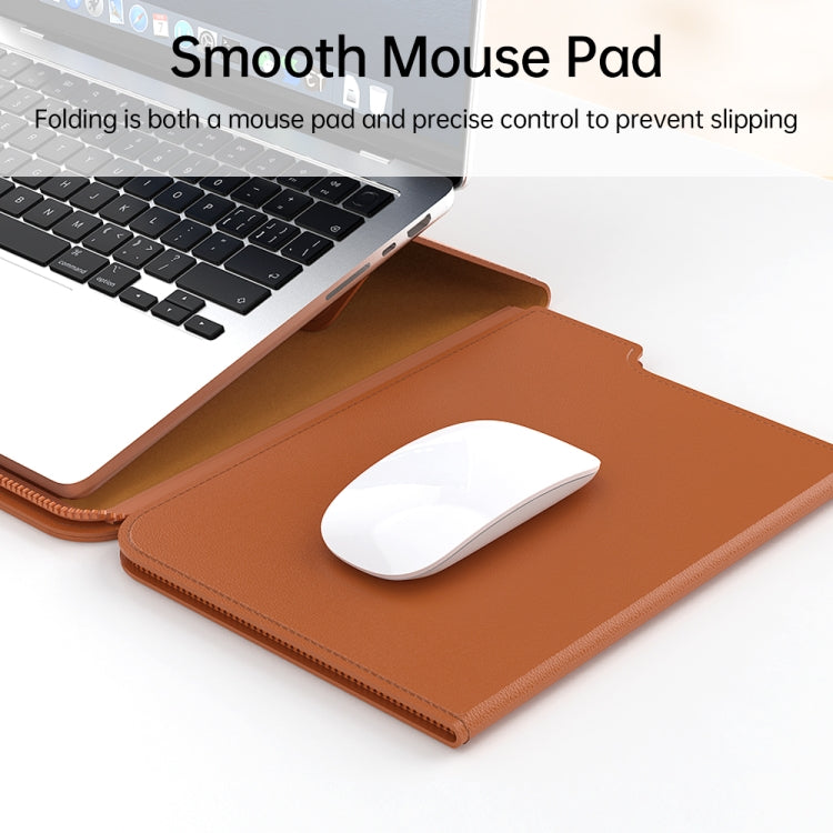 Multifunctional Laptop PU Magnetic Stand Split Liner Bag with Mouse Pad Function, Size:15 inch(Dark Green) - 15 inch by PMC Jewellery | Online Shopping South Africa | PMC Jewellery | Buy Now Pay Later Mobicred