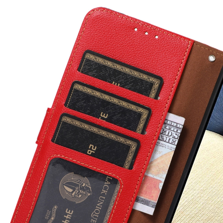 For Samsung Galaxy S25 Ultra KHAZNEH Litchi Texture Leather RFID Phone Case(Red) - Galaxy S25 Ultra 5G Cases by PMC Jewellery | Online Shopping South Africa | PMC Jewellery | Buy Now Pay Later Mobicred