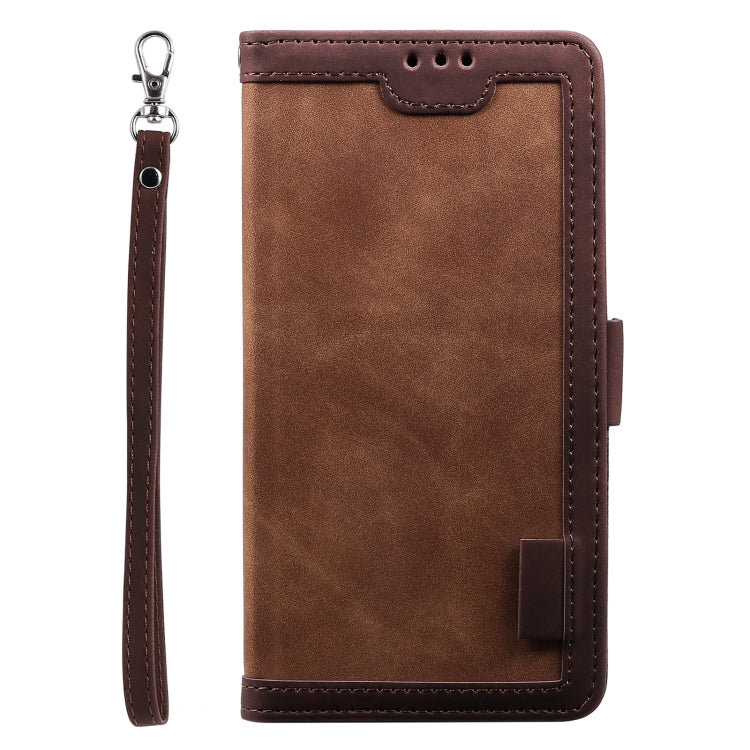 For Samsung Galaxy S25+ 5G Retro Splicing Horizontal Flip Leather Phone Case(Brown) - Galaxy S25+ 5G Cases by PMC TechLife | Online Shopping South Africa | PMC TechLife | Buy Now Pay Later Mobicred