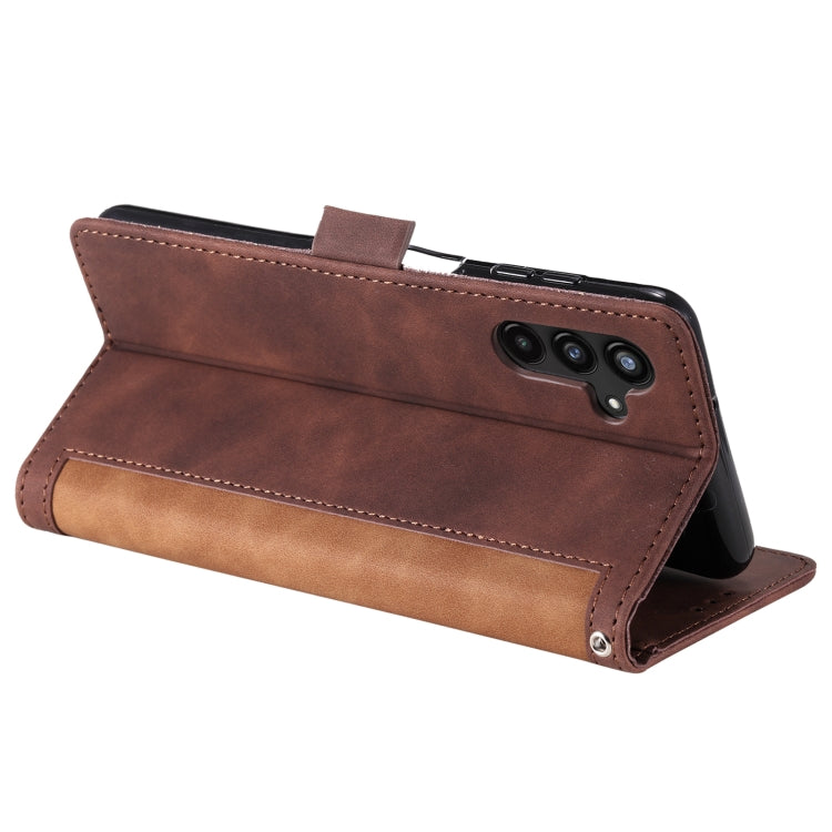 For Samsung Galaxy S25+ 5G Retro Splicing Horizontal Flip Leather Phone Case(Brown) - Galaxy S25+ 5G Cases by PMC TechLife | Online Shopping South Africa | PMC TechLife | Buy Now Pay Later Mobicred