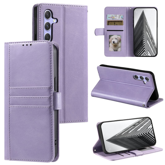 For Samsung Galaxy S25 5G Simple 6-Card Wallet Leather Phone Case(Purple) - Galaxy S25 5G Cases by PMC Jewellery | Online Shopping South Africa | PMC Jewellery | Buy Now Pay Later Mobicred