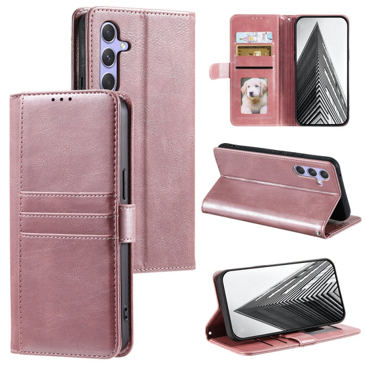 For Samsung Galaxy S25+ 5G Simple 6-Card Wallet Leather Phone Case(Rose Gold) - Galaxy S25+ 5G Cases by PMC Jewellery | Online Shopping South Africa | PMC Jewellery | Buy Now Pay Later Mobicred