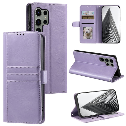 For Samsung Galaxy S25 Ultra 5G Simple 6-Card Wallet Leather Phone Case(Purple) - Galaxy S25 Ultra 5G Cases by PMC Jewellery | Online Shopping South Africa | PMC Jewellery | Buy Now Pay Later Mobicred