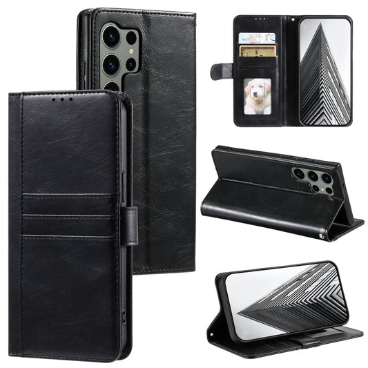 For Samsung Galaxy S25 Ultra 5G Simple 6-Card Wallet Leather Phone Case(Black) - Galaxy S25 Ultra 5G Cases by PMC Jewellery | Online Shopping South Africa | PMC Jewellery | Buy Now Pay Later Mobicred