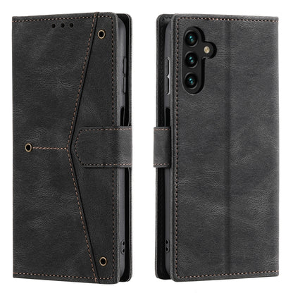 For Samsung Galaxy S25+ 5G Nail Skin Feel Stitching Calf Texture Leather Phone Case(Black) - Galaxy S25+ 5G Cases by PMC Jewellery | Online Shopping South Africa | PMC Jewellery | Buy Now Pay Later Mobicred