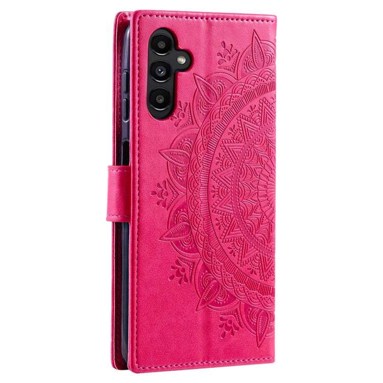 For Samsung Galaxy S25+ 5G Totem Flower Embossed Leather Phone Case(Red) - Galaxy S25+ 5G Cases by PMC Jewellery | Online Shopping South Africa | PMC Jewellery | Buy Now Pay Later Mobicred