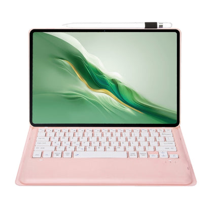 For Honor MagicPad 2 12.3 AH22 Ultra-thin Detachable Bluetooth Keyboard Leather Tablet Case(Pink White) - Huawei Keyboard by PMC Jewellery | Online Shopping South Africa | PMC Jewellery | Buy Now Pay Later Mobicred