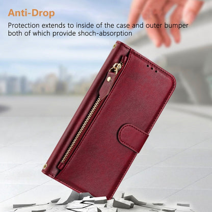 For Samsung Galaxy S25 5G Multi-Card Slots Zipper Wallet Leather Phone Case(Dark Red) - Galaxy S25 5G Cases by PMC Jewellery | Online Shopping South Africa | PMC Jewellery | Buy Now Pay Later Mobicred