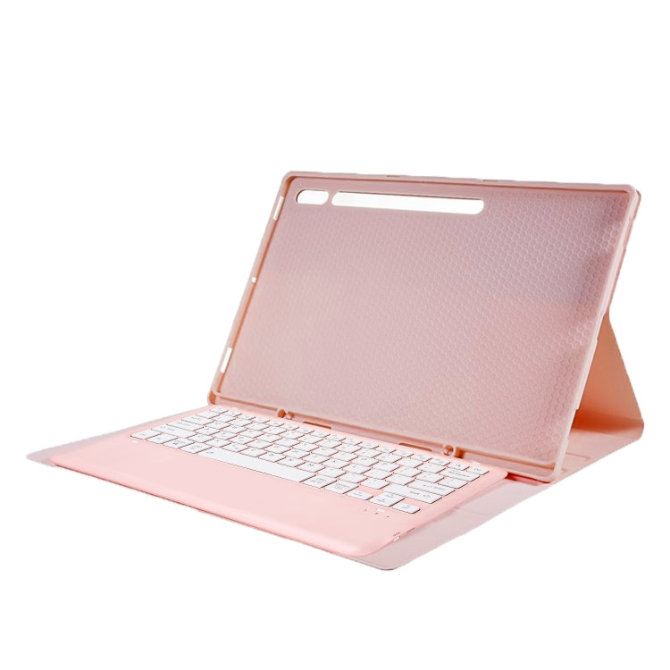 For Samsung Galaxy Tab S10 Ultra A910B Pen Slot Detachable Bluetooth Keyboard Leather Tablet Case(Pink) - Samsung Keyboard by PMC Jewellery | Online Shopping South Africa | PMC Jewellery | Buy Now Pay Later Mobicred