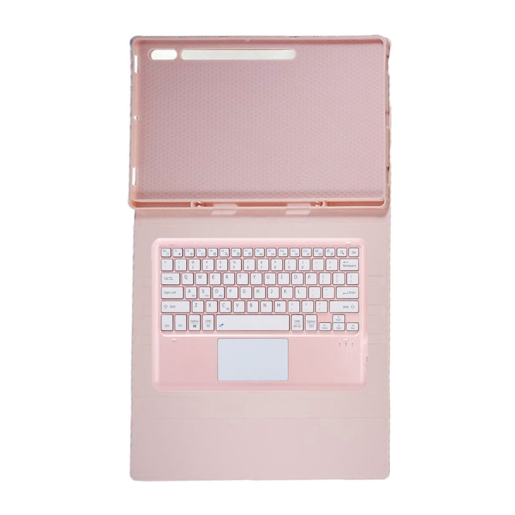 For Samsung Galaxy Tab S10 Ultra A910B-A Touch Pad Detachable Bluetooth Keyboard Leather Tablet Case(Pink) - Samsung Keyboard by PMC Jewellery | Online Shopping South Africa | PMC Jewellery | Buy Now Pay Later Mobicred