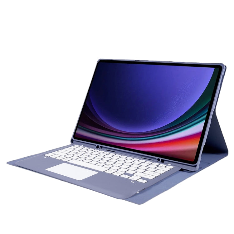 For Samsung Galaxy Tab S10 Ultra A910B-A Touch Pad Detachable Bluetooth Keyboard Leather Tablet Case(Purple) - free shipping - PMC Jewellery - Order now!