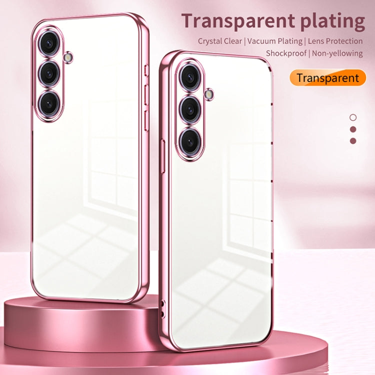 For Samsung Galaxy S25+ 5G Transparent Plating Fine Hole Phone Case(Gold) - Galaxy S25+ 5G Cases by PMC Jewellery | Online Shopping South Africa | PMC Jewellery | Buy Now Pay Later Mobicred