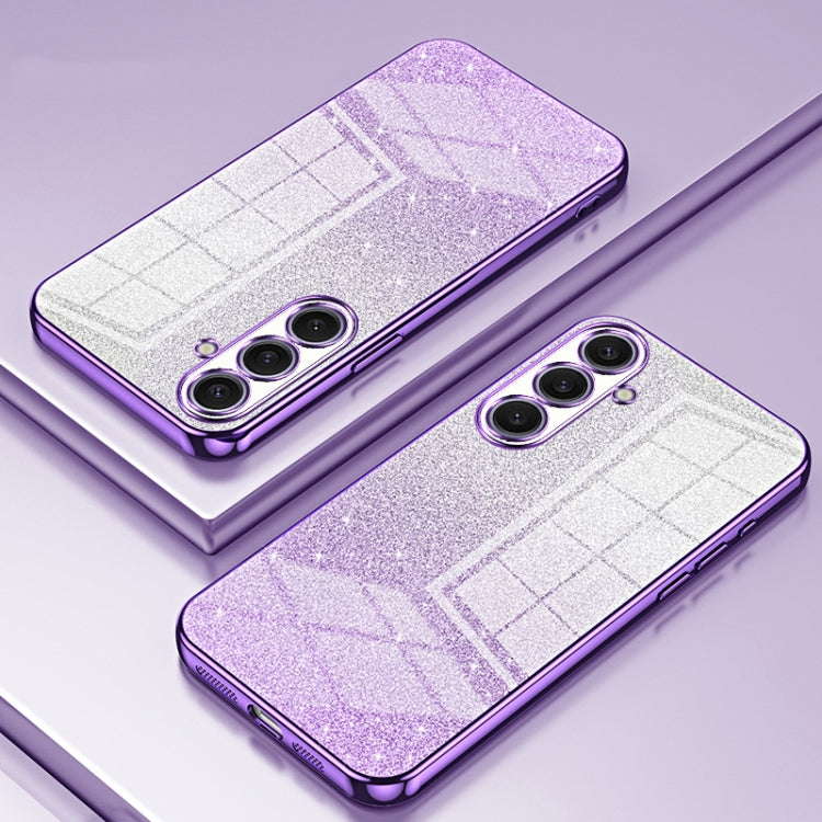 For Samsung Galaxy S25+ 5G Gradient Glitter Powder Electroplated Phone Case(Purple) - Galaxy S25+ 5G Cases by PMC Jewellery | Online Shopping South Africa | PMC Jewellery | Buy Now Pay Later Mobicred