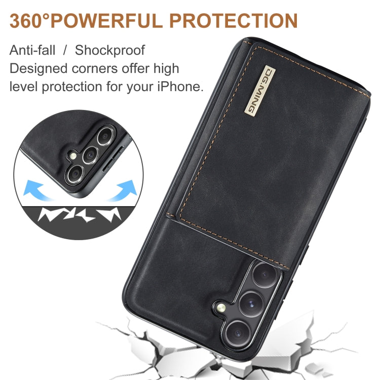 For Samsung Galaxy S24 FE 5G DG.MING M1 Series 3-Fold Multi Card Wallet + Magnetic Phone Case(Black) - Galaxy S24 FE 5G Cases by DG.MING | Online Shopping South Africa | PMC Jewellery | Buy Now Pay Later Mobicred