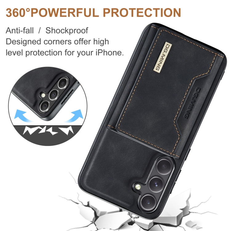 For Samsung Galaxy S24 FE 5G DG.MING M2 Series 3-Fold Multi Card Bag + Magnetic Phone Case(Black) - Galaxy S24 FE 5G Cases by DG.MING | Online Shopping South Africa | PMC Jewellery | Buy Now Pay Later Mobicred