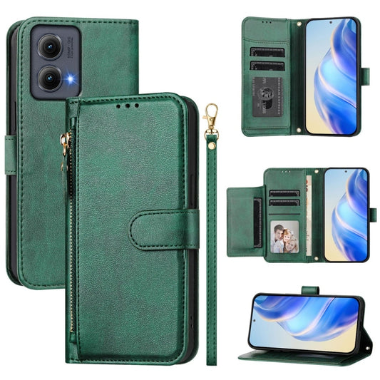 For Motorola Edge 5G 2024 Multi-Card Slots Zipper Wallet Leather Phone Case(Green) - Motorola Cases by PMC Jewellery | Online Shopping South Africa | PMC Jewellery | Buy Now Pay Later Mobicred