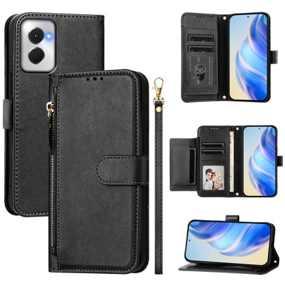 For Motorola Moto G Power 5G 2024 Multi-Card Slots Zipper Wallet Leather Phone Case(Black) - Motorola Cases by PMC Jewellery | Online Shopping South Africa | PMC Jewellery | Buy Now Pay Later Mobicred