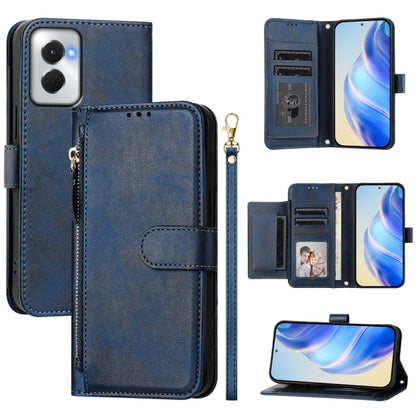 For Motorola Moto G Power 5G 2024 Multi-Card Slots Zipper Wallet Leather Phone Case(Blue) - Motorola Cases by PMC Jewellery | Online Shopping South Africa | PMC Jewellery | Buy Now Pay Later Mobicred