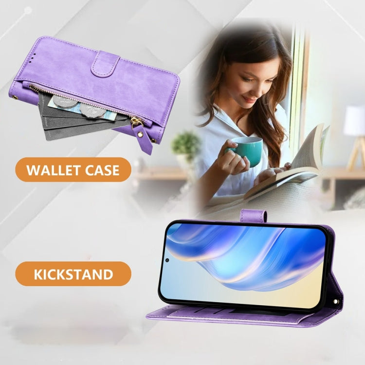 For Motorola Moto G Stylus 5G 2024 Multi-Card Slots Zipper Wallet Leather Phone Case(Purple) - Motorola Cases by PMC Jewellery | Online Shopping South Africa | PMC Jewellery | Buy Now Pay Later Mobicred