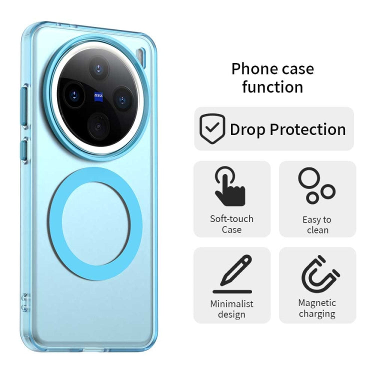 For vivo X200 Pro Candy Magsafe PC Hybrid TPU Phone Case(Blue) - X200 Pro Cases by PMC Jewellery | Online Shopping South Africa | PMC Jewellery | Buy Now Pay Later Mobicred