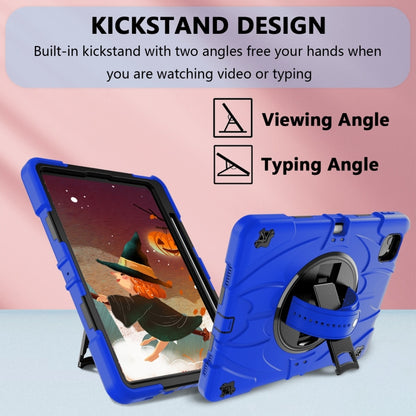 For iPad Pro 11 2022 / Air 10.9 2022 Bat Hand Grip Turntable Stand Tablet Case(Blue Black) - iPad Pro 11 (2022/2021) Cases by PMC Jewellery | Online Shopping South Africa | PMC Jewellery | Buy Now Pay Later Mobicred