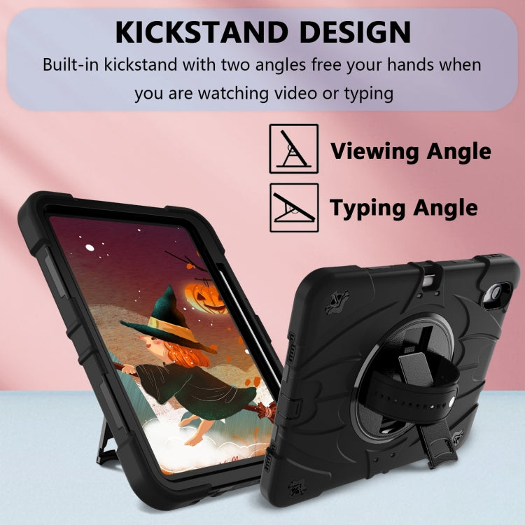 For iPad 10th Gen 10.9 2022 Bat Hand Grip Turntable Stand Tablet Case(Black) - iPad 10th Gen 10.9 Cases by PMC Jewellery | Online Shopping South Africa | PMC Jewellery | Buy Now Pay Later Mobicred