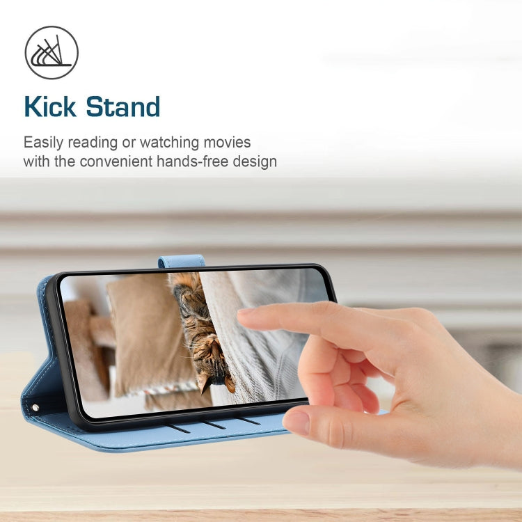For Tecno Spark Go 2024 4G Embossed Kitten Phone Leather Case with Lanyard(Blue) - free shipping - PMC Jewellery - Order now!