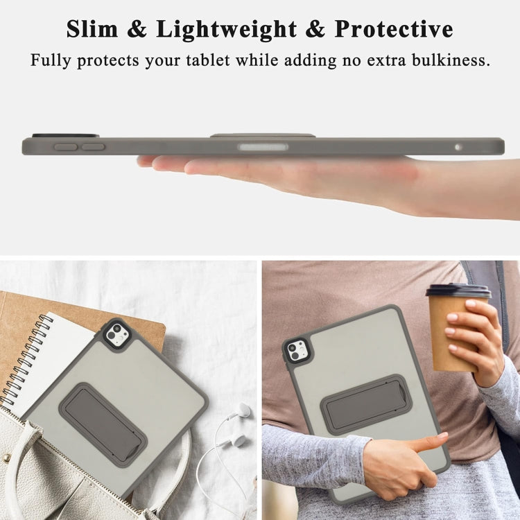 For iPad 9.7 inch 2018 / 2017 Skin Feel Holder PC Hybrid TPU Tablet Case(Grey) - iPad 9.7 (2018) & (2017) Cases by PMC Jewellery | Online Shopping South Africa | PMC Jewellery | Buy Now Pay Later Mobicred