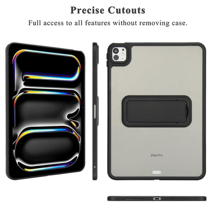 For iPad 2025 / 2022 Skin Feel Holder PC Hybrid TPU Tablet Case(Black) - iPad 2025 / 2022 Cases by PMC Jewellery | Online Shopping South Africa | PMC Jewellery | Buy Now Pay Later Mobicred