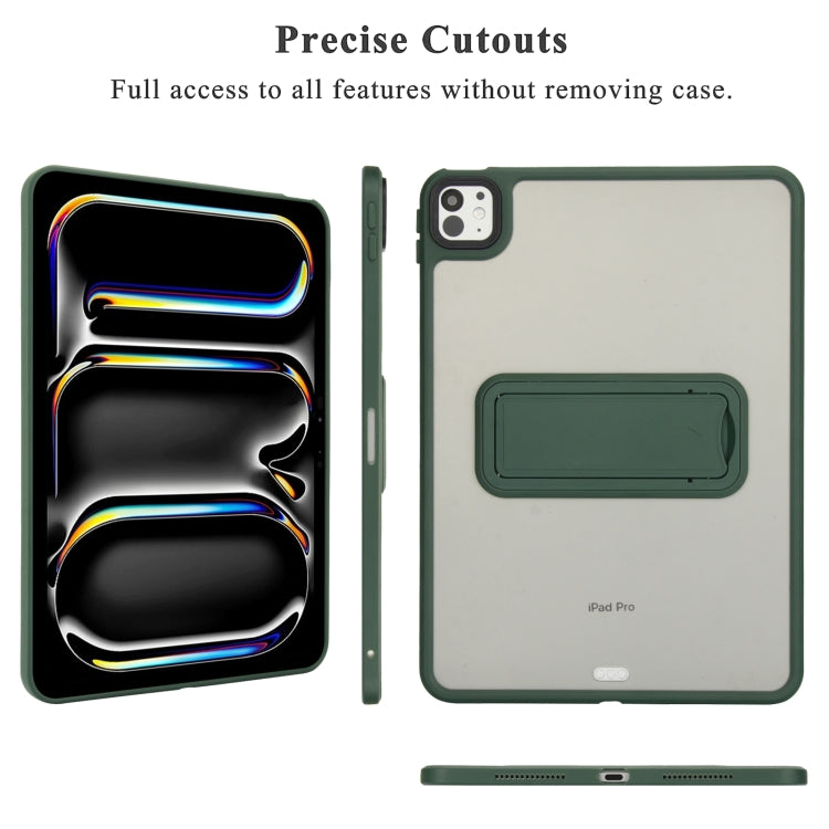 For iPad 10th Gen 10.9 2022 Skin Feel Holder PC Hybrid TPU Tablet Case(Dark Green) - iPad 10th Gen 10.9 Cases by PMC Jewellery | Online Shopping South Africa | PMC Jewellery | Buy Now Pay Later Mobicred