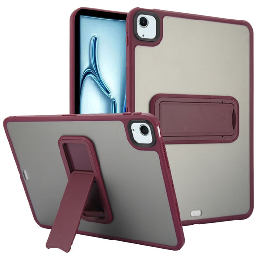 For iPad Air 11 2024 Skin Feel Holder PC Hybrid TPU Tablet Case(Wine Red) - iPad Air 11 2024 Cases by PMC Jewellery | Online Shopping South Africa | PMC Jewellery | Buy Now Pay Later Mobicred