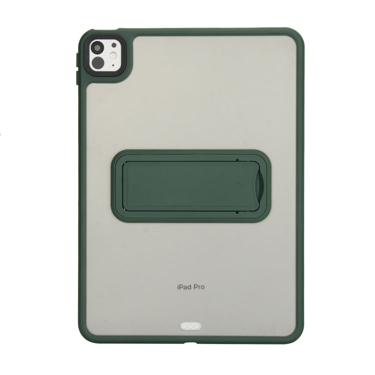 For iPad Air 11 2024 Skin Feel Holder PC Hybrid TPU Tablet Case(Dark Green) - iPad Air 11 2024 Cases by PMC Jewellery | Online Shopping South Africa | PMC Jewellery | Buy Now Pay Later Mobicred