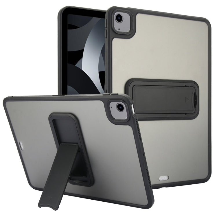 For iPad Air 5 / 4 10.9 inch Skin Feel Holder PC Hybrid TPU Tablet Case(Black) - iPad Air (2022) / (2020) 10.9 Cases by PMC Jewellery | Online Shopping South Africa | PMC Jewellery | Buy Now Pay Later Mobicred