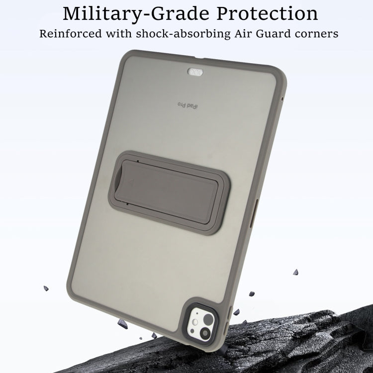 For iPad mini 5 / 4 7.9 inch Skin Feel Holder PC Hybrid TPU Tablet Case(Grey) - iPad mini (2019) / mini 5 Cases by PMC Jewellery | Online Shopping South Africa | PMC Jewellery | Buy Now Pay Later Mobicred