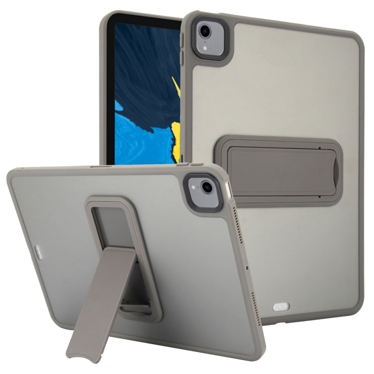 For iPad Pro 11 2018 Skin Feel Holder PC Hybrid TPU Tablet Case(Grey) - iPad Pro 11 (2018) Cases by PMC Jewellery | Online Shopping South Africa | PMC Jewellery | Buy Now Pay Later Mobicred