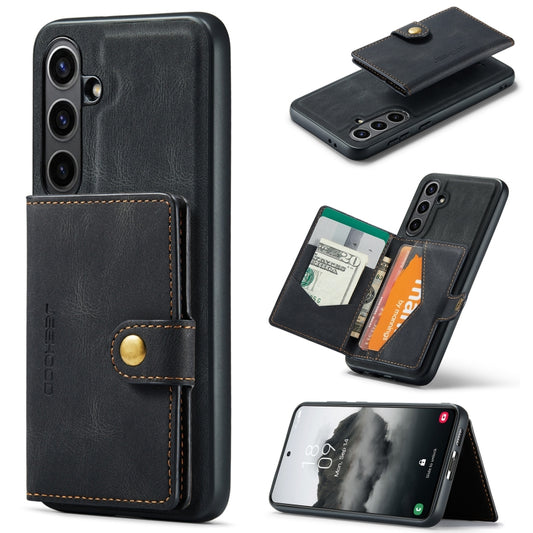 For Samsung Galaxy S24 FE 5G JEEHOOD J01 Retro Magnetic Detachable Wallet Phone Case(Black) - Galaxy S24 FE 5G Cases by JEEHOOD | Online Shopping South Africa | PMC Jewellery | Buy Now Pay Later Mobicred