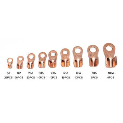 120 PCS Icstation Open Barrel Pure Copper Ring Lug Wire Crimp Terminals Assortment Kit - Booster Cable & Clip by PMC Jewellery | Online Shopping South Africa | PMC Jewellery | Buy Now Pay Later Mobicred