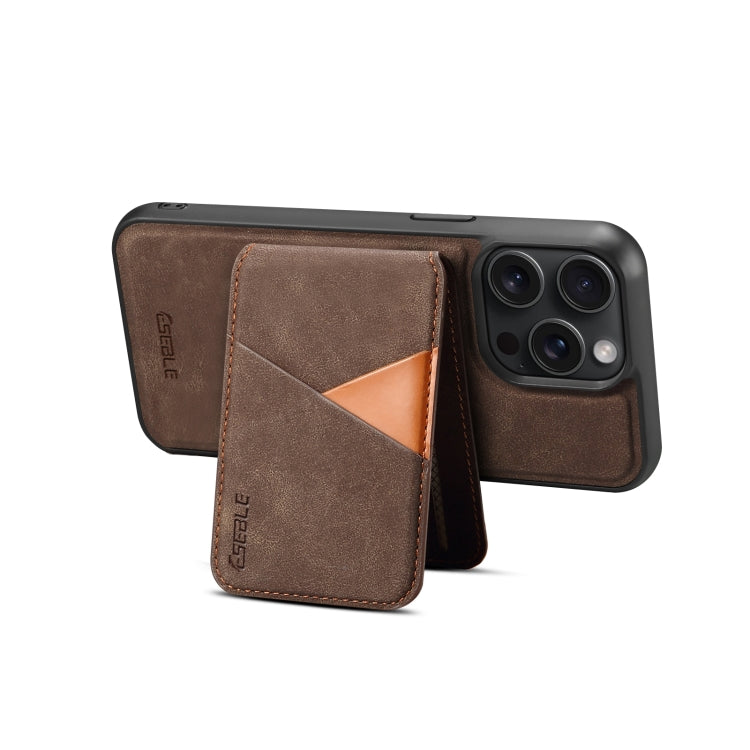 For iPhone 16 Pro Max ESEBLE E2 Retro Texture Card Slots MagSafe RFID Leather Case(Coffee) - free shipping - PMC Jewellery - Order now!