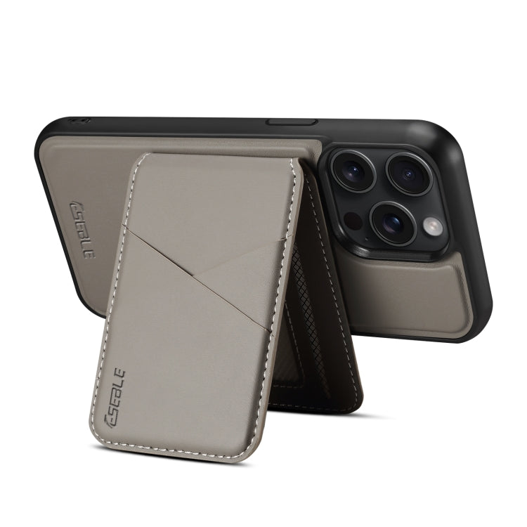 For iPhone 16 Pro ESEBLE E3 Plain Texture Card Slots MagSafe RFID Leather Case(Grey) - iPhone 16 Pro Cases by ESEBLE | Online Shopping South Africa | PMC Jewellery | Buy Now Pay Later Mobicred