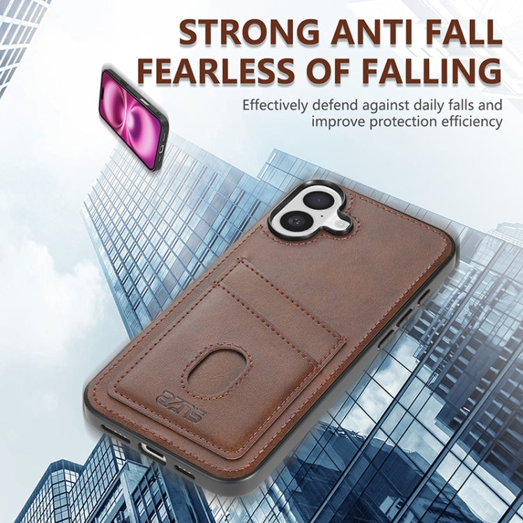 For iPhone 16 Plus AZNS K1 Series Card Slot Business Phone Case(Brown) - iPhone 16 Plus Cases by AZNS | Online Shopping South Africa | PMC Jewellery | Buy Now Pay Later Mobicred