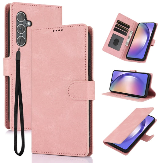 For Samsung Galaxy S25+ 5G Fantasy Skin-feel Calfskin Texture Leather Phone Case(Pink) - Galaxy S25+ 5G Cases by PMC Jewellery | Online Shopping South Africa | PMC Jewellery | Buy Now Pay Later Mobicred