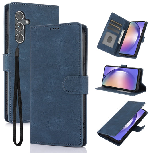 For Samsung Galaxy S25+ 5G Fantasy Skin-feel Calfskin Texture Leather Phone Case(Blue) - Galaxy S25+ 5G Cases by PMC Jewellery | Online Shopping South Africa | PMC Jewellery | Buy Now Pay Later Mobicred