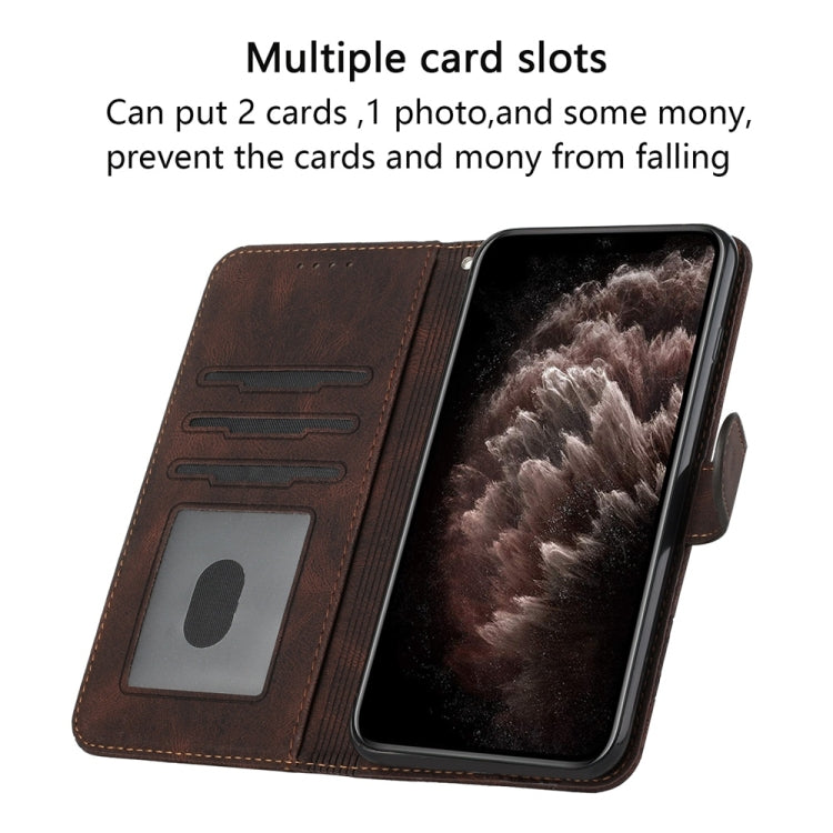 For Samsung Galaxy S25 Ultra 5G Cubic Skin Feel Flip Leather Phone Case(Brown) - Galaxy S25 Ultra 5G Cases by PMC Jewellery | Online Shopping South Africa | PMC Jewellery | Buy Now Pay Later Mobicred