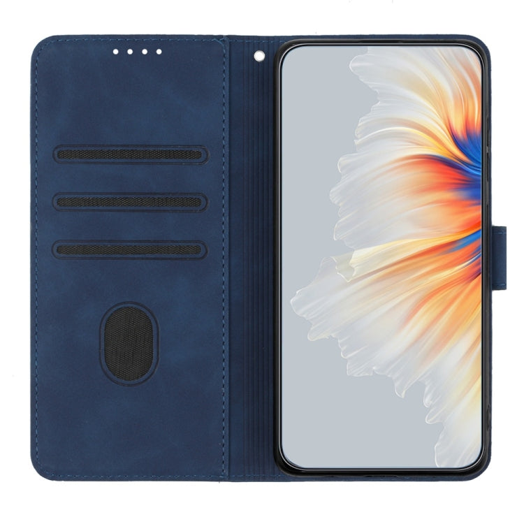 For Samsung Galaxy S25 5G Heart Pattern Skin Feel Leather Phone Case(Royal Blue) - Galaxy S25 5G Cases by PMC Jewellery | Online Shopping South Africa | PMC Jewellery | Buy Now Pay Later Mobicred
