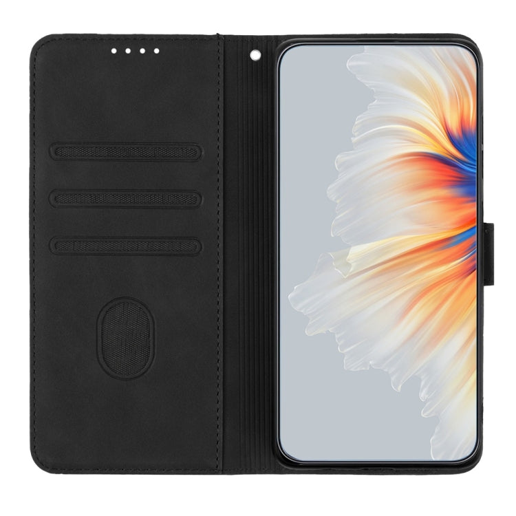 For Samsung Galaxy S25+ 5G Heart Pattern Skin Feel Leather Phone Case(Black) - Galaxy S25+ 5G Cases by PMC Jewellery | Online Shopping South Africa | PMC Jewellery | Buy Now Pay Later Mobicred